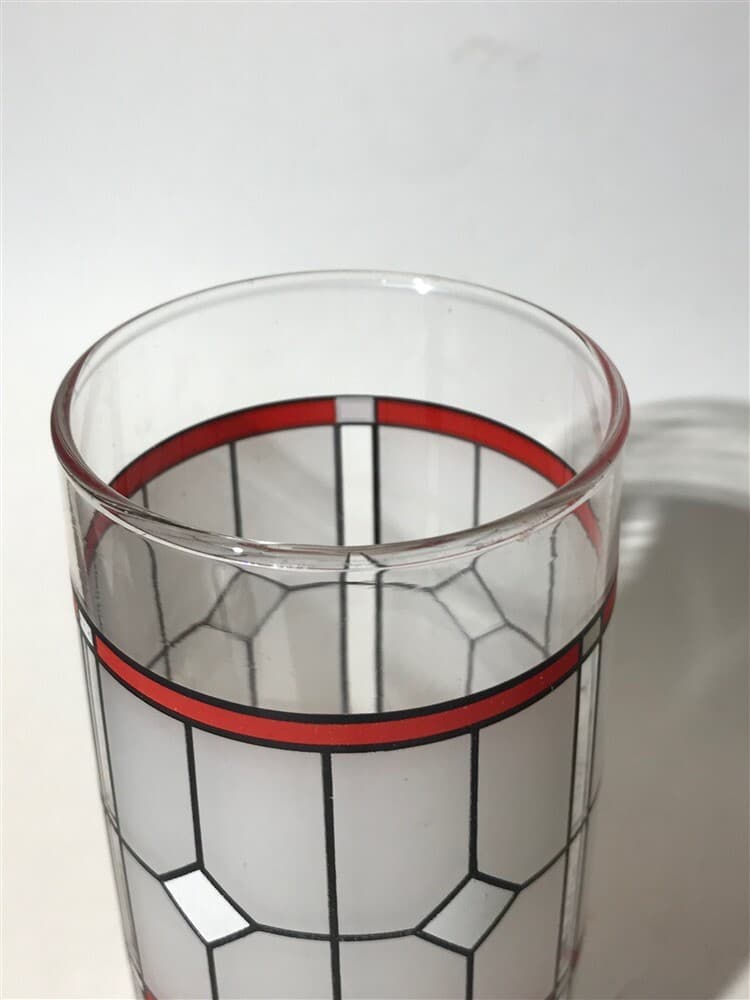 2 Coca Cola Drinking Glass VINTAGE TIFFANY STYLE Coke FROSTED STAINED GLASS - Thumbnail 4