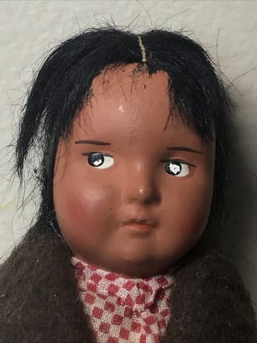 Vintage Skookum Indian Native American 6.5" Doll Comp Bully Good Label - Thumbnail 2