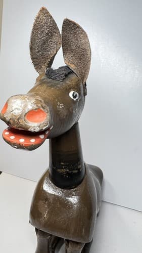 Antique Schoenhut Hand Painted Carved Wooden Humpty Dumpty Circus Donkey Toy - Thumbnail 10