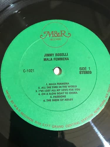 Mala Femmena Jimmy Roselli LP M&R Records C1021 VG+ Stereo - Thumbnail 3