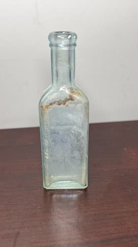 Vintage DAVIS PAINKILLER VEGETABLE EMBOSSED BOTTLE AQUA EMPTY - Thumbnail 6