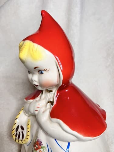Vintage Hull Pottery Little Red Riding Hood Cookie Jar With Lid 1940's - Thumbnail 9