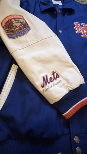 Vintage G-III Carl Banks G3 Mets Limited Edition Jacket Leather/Wool 3XL - Thumbnail 6