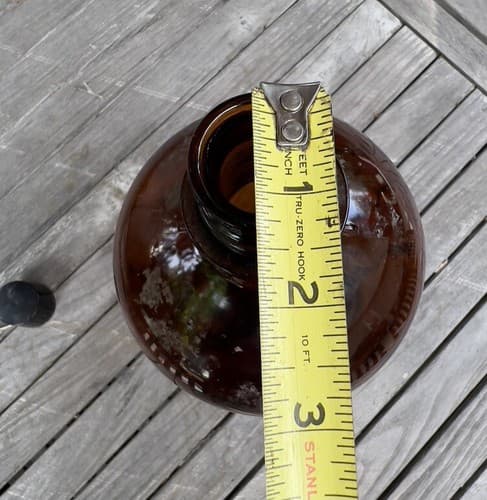 Vtg Amber Apothecary Large Glass 14” Bottle Jar w Top Pharmacy Medicine USA Made - Thumbnail 8