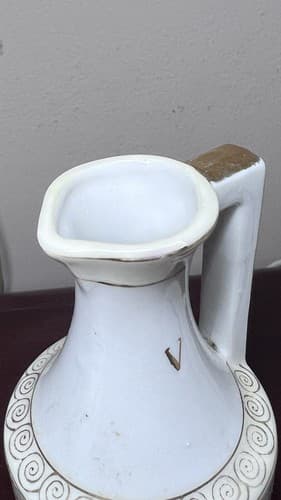 Vintage Gold Decorated White Japan Porcelain Vinegar decanter 7" - Thumbnail 8
