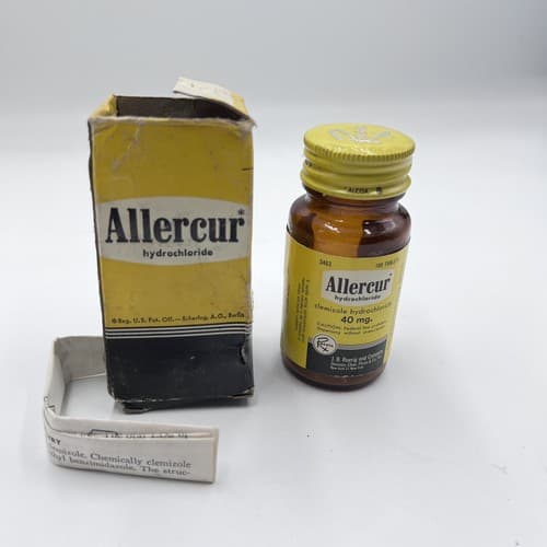 Vintage 1950's Allercur hydrochloride Medicine Bottle Collectible Empty - Thumbnail 6