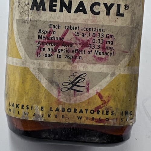 Vintage Menacyl Tablets Medicine Bottle Milwaukee Minnesota Quack Collectible - Thumbnail 3