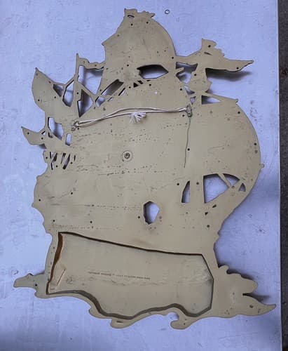 Vintage 1958 Dart Industries #3663 Pirate Ship Shiny Gold Wall Art 28”x22" - Thumbnail 3
