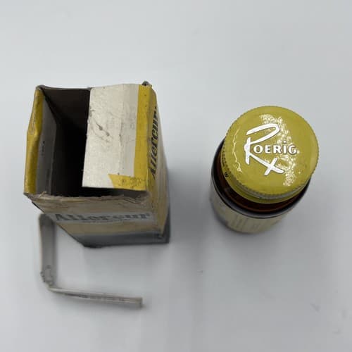 Vintage 1950's Allercur hydrochloride Medicine Bottle Collectible Empty - Thumbnail 3