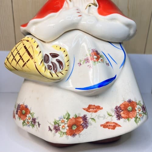 Vintage Hull Pottery Little Red Riding Hood Cookie Jar With Lid 1940's - Thumbnail 12