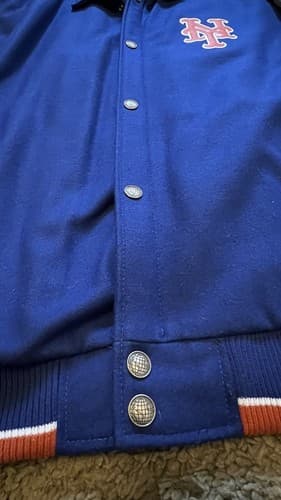 Vintage G-III Carl Banks G3 Mets Limited Edition Jacket Leather/Wool 3XL - Thumbnail 4