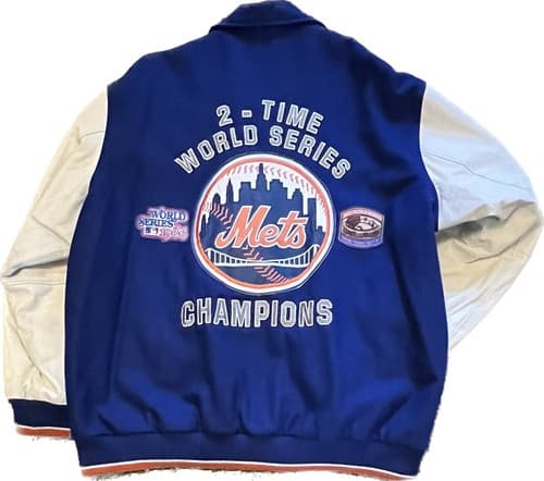 Vintage G-III Carl Banks G3 Mets Limited Edition Jacket Leather/Wool 3XL - Thumbnail 2