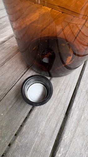 Vtg Amber Apothecary Large Glass 14” Bottle Jar w Top Pharmacy Medicine USA Made - Thumbnail 4