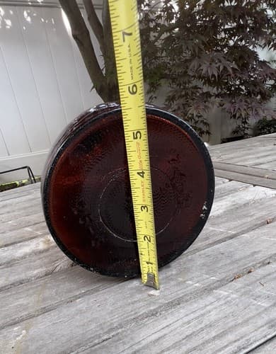 Vtg Amber Apothecary Large Glass 14” Bottle Jar w Top Pharmacy Medicine USA Made - Thumbnail 7