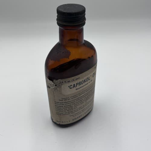 Vintage 1940's Sharp Dohme Medicine Bottle of Caprokol for Collection /Display - Thumbnail 5