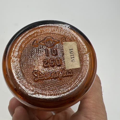 4.75" Merck EMPTY Antique Amber Apothecary Pharmacy Medicine Bottle - Thumbnail 4
