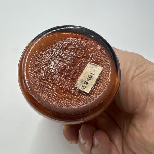 Merck Sodium Bromide Antique Amber Apothecary Pharmacy Medicine Bottle Empty - Thumbnail 4