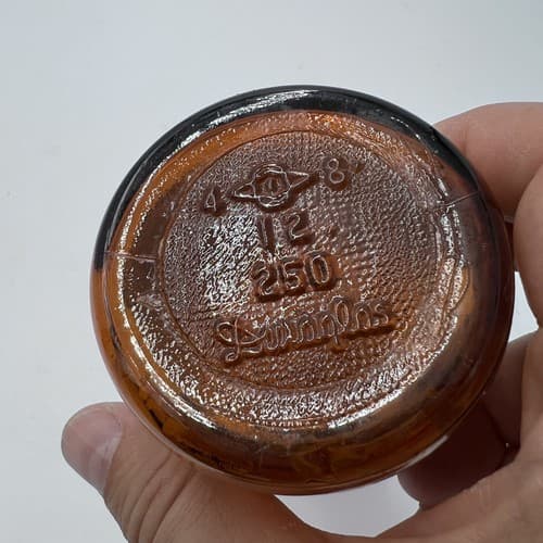 4.75" Merck Hexamethylenamine Antique Amber Apothecary Pharmacy Medicine Bottle - Thumbnail 4