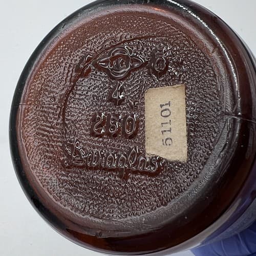 4.75" Merck Theobromine Antique Amber Apothecary Pharmacy Bottle - Thumbnail 4