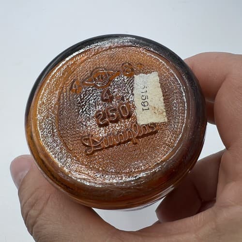 4.75" Merck Acetanilid Antique Amber Apothecary Pharmacy Dispensary Bottle - Thumbnail 4