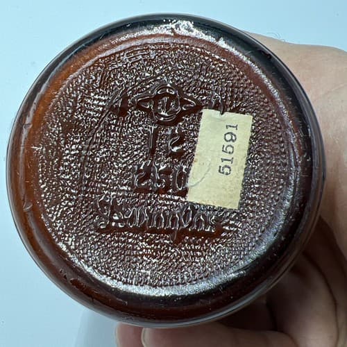 4.75" Merck Caffeine Citrated Antique Amber Apothecary Pharmacy Medicine Bottle - Thumbnail 5