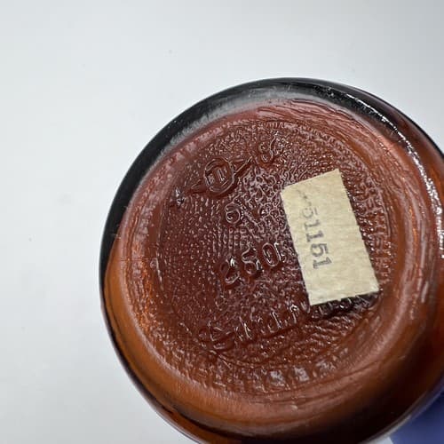 4.75" Merck Sodium Benzoate Antique Amber Apothecary Pharmacy Bottle EMPTY - Thumbnail 4