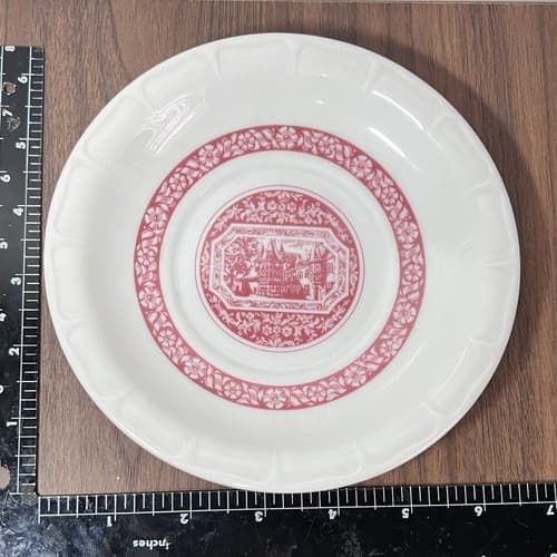 Irish Coffee Saucer w center band Pink House Floral Heinrich Made in W Germany - Thumbnail 2