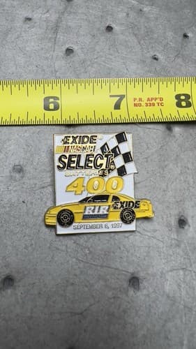 1997 Exide Batteries 400 NASCAR Race Enamel Hat Pin - Thumbnail 2