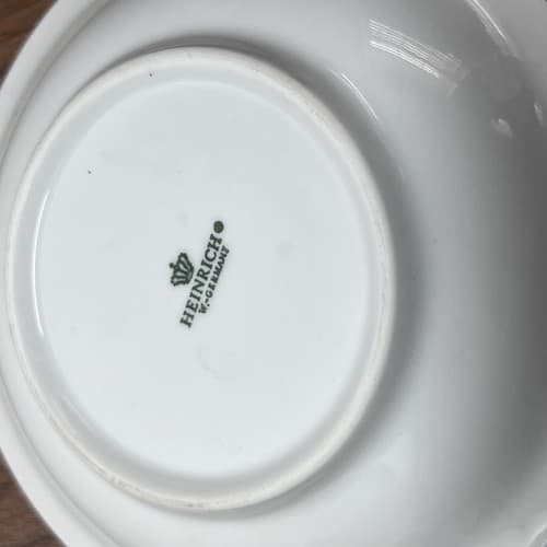 Irish Coffee Saucer w center band Pink House Floral Heinrich Made in W Germany - Thumbnail 3