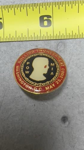 (2) Washington DC Rolling Thunder POW MIA Motorcycle Jacket Vest Pins 2003/2004 - Thumbnail 2