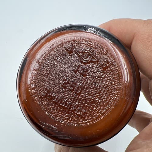 4.75'' Merck acid tartaric Amber Apothecary Pharmacy Bottle - Thumbnail 4