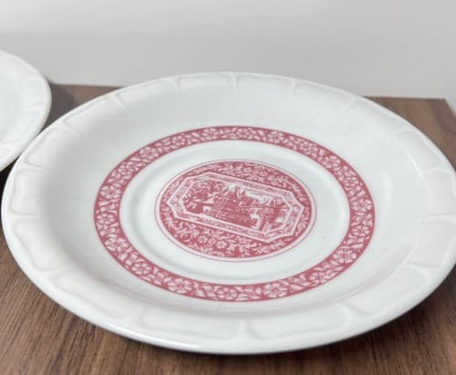 Irish Coffee Saucer w center band Pink House Floral Heinrich Made in W Germany - Thumbnail 4