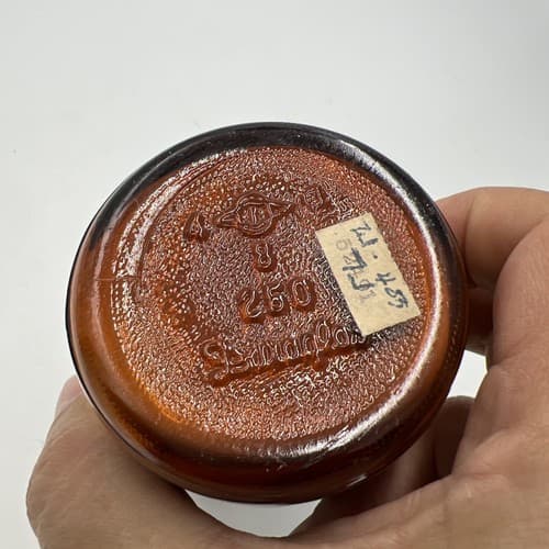 Vintage Merck & Co Amber Sulfanilamide 4oz Pharmaceutical Bottle Duraglas - Thumbnail 3