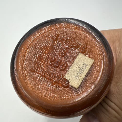 4.75" Merck Potassium Bitartrate 7oz Antique Amber Apothecary Pharmacy Bottle - Thumbnail 4