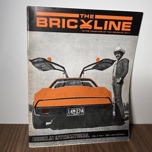 Bricklin International club Magazine “Brickline” 1977 vol 2#1