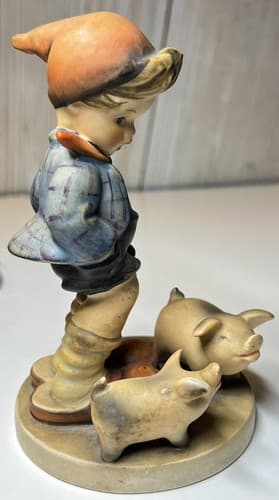 Vintage 1970s Goebel Hummel Figurine Farm Boy w/pigs W Germany 5 1/4”Tall TMK-3 - Thumbnail 4