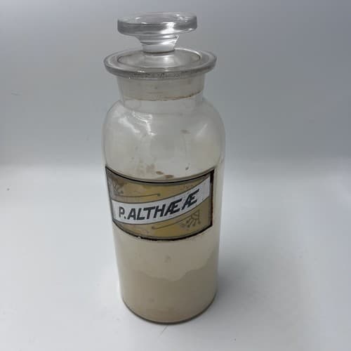 Antique Apothecary Bottle Althaea Original Labels Medicine Pharmacy Glass 8.5" - Thumbnail 4