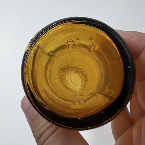 Vintage Embossed Amber Glass Measuring Bottle 1/2 Cup 7.5" - Thumbnail 5