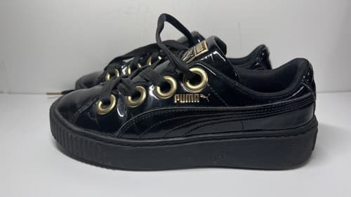 Women PUMA Patent Platform Shoes Sneakers Sz 6.5/37 - Thumbnail 2