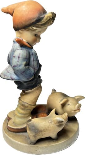 Vintage 1970s Goebel Hummel Figurine Farm Boy w/pigs W Germany 5 1/4”Tall TMK-3 - Thumbnail 2