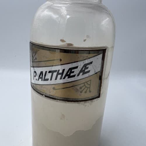 Antique Apothecary Bottle Althaea Original Labels Medicine Pharmacy Glass 8.5" - Thumbnail 5