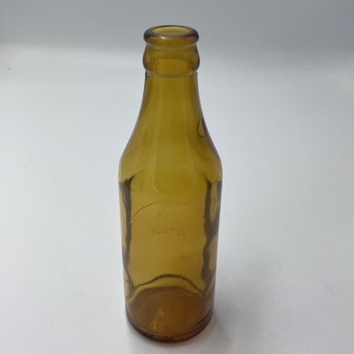 Vintage Embossed Amber Glass Measuring Bottle 1/2 Cup 7.5" - Thumbnail 2