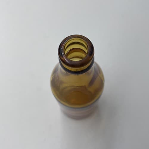 Vintage Embossed Amber Glass Measuring Bottle 1/2 Cup 7.5" - Thumbnail 3