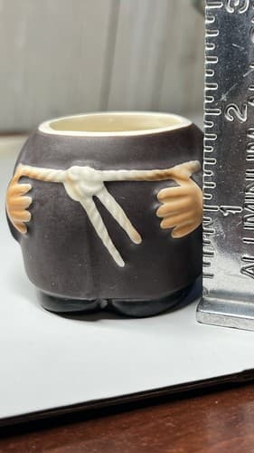 Vintage Goebel Friar Tuck Monk Sugar Bowl Mustard Germany - Thumbnail 8