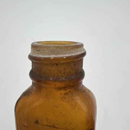 Vintage Vintage Small Amber Anchor Hocking Medicinal Bottle 3" - Thumbnail 3