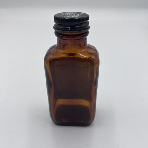Vintage Amber Bottle Label NION LAX Bottle Anchor Hocking Pharmacy Apothecary - Thumbnail 3