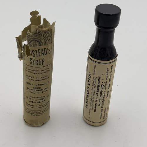 VORHEES BUMSTEAD'S WORM SYRUP 1873 PHILADELPHIA SMOKY AMBER GLASS - Thumbnail 2