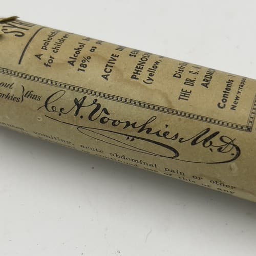VORHEES BUMSTEAD'S WORM SYRUP 1873 PHILADELPHIA SMOKY AMBER GLASS - Thumbnail 5