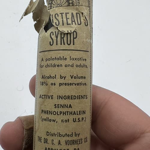 VORHEES BUMSTEAD'S WORM SYRUP 1873 PHILADELPHIA SMOKY AMBER GLASS - Thumbnail 3