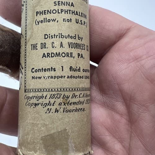 VORHEES BUMSTEAD'S WORM SYRUP 1873 PHILADELPHIA SMOKY AMBER GLASS - Thumbnail 4